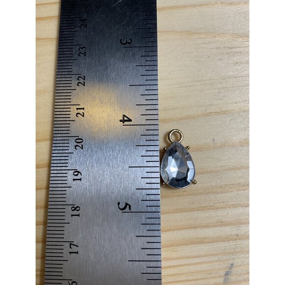 Teardrop Gold-Tone Light Blue Pendant Charm - Picture 2 of 4